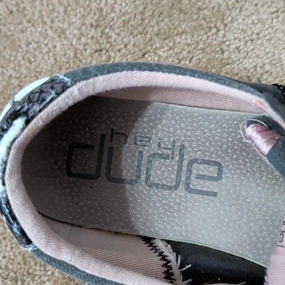 Hey Dude Women's Gray and Pink Shoes - Picture 2 of 5